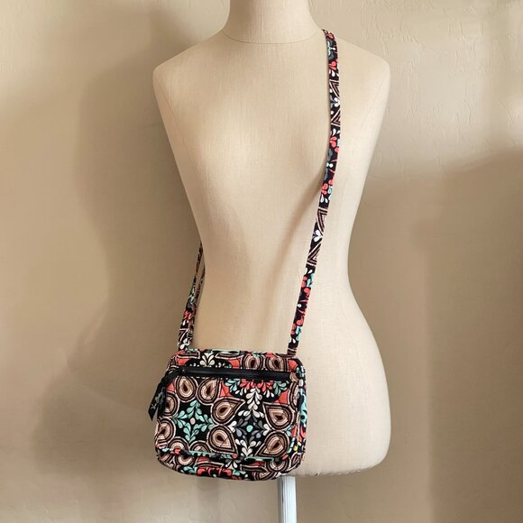 Vera Bradley Handbags - Vera Bradley Crossbody Bag On The Go Sierra Black Coral Turquoise